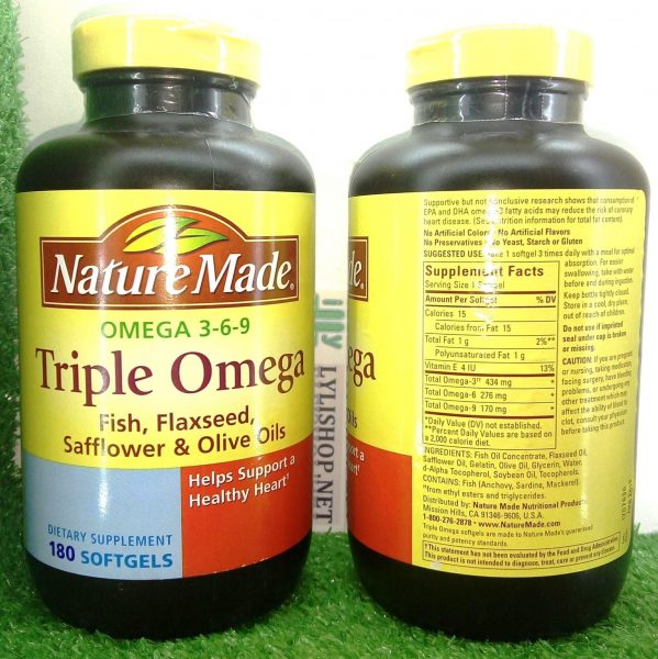 Sản phẩm Triple Omega 3 6 9 Nature Made của Mỹ
