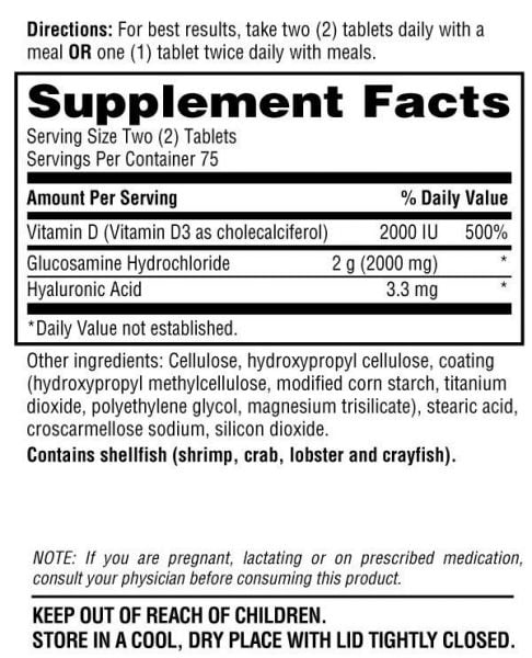 thanh phan Schiff Glucosamine 2000mg Plus Vitamin D3