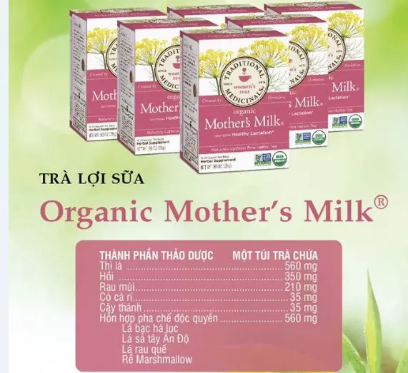 thanh phan Trà lợi sữa Organic Mothers Milk