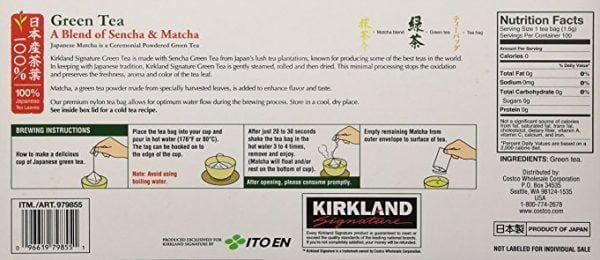 KirkLand Green Tea A Blend Of Sencha and Matcha 2