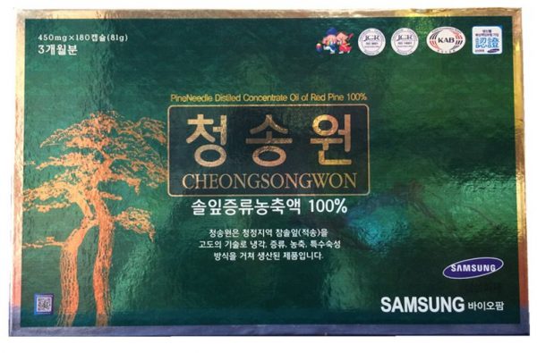 tinh dầu thông đỏ Cheongsongwon hàn quốc hộp xanh