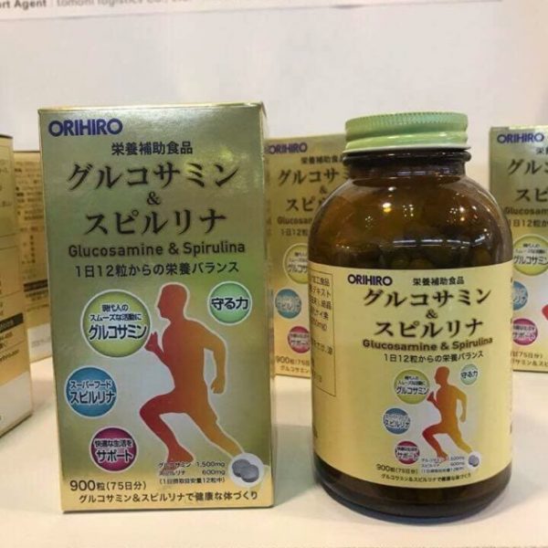 Tảo Glucosamine Spirulina Orihiro 900 Viên Bổ Xương Khớp Nhật Bản 1