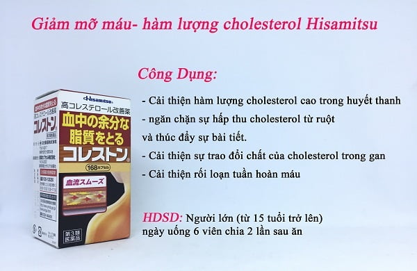 Viên Uống Giảm Mỡ Trong Máu Cholesterol Hisamitsu Nhật Bản 5