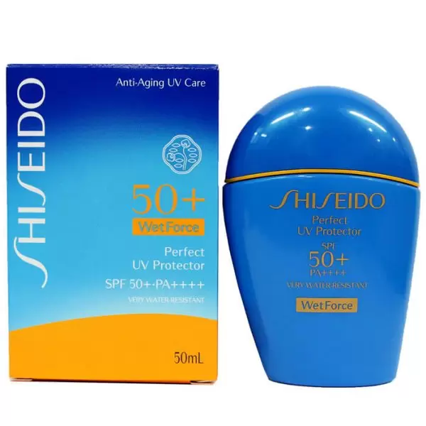 kem chong nang shiseido mau xanh perfect uv protector multi defense spf 50pa 50ml nhat ban 1