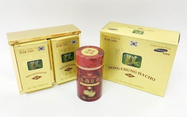 Viên nang 100g x 2 Chai đỏ Đông trùng hạ thảo Red Gold Dong Choong Hacho