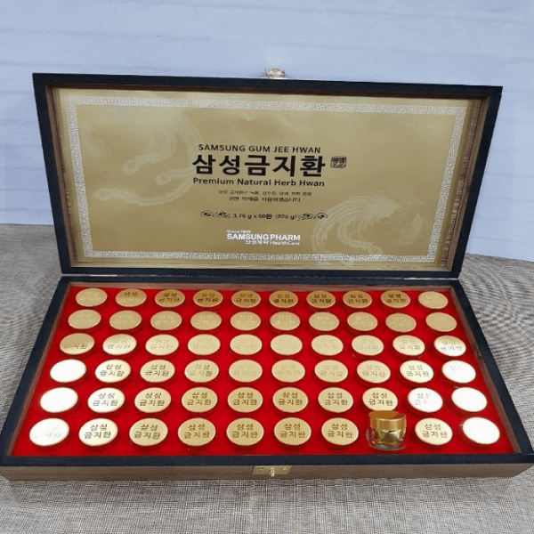 An Cung Ngưu Hoàng Hoàn SAMSUNG Hàn Quốc hộp gỗ 60 viên x 3.75g (GUM JEE HWAN)