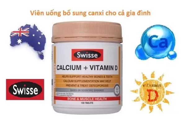 Viên uống bổ sung Canxi chống loãng xương Swisse Calcium Vitamin D Úc 1 1