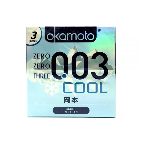 Bao cao su Okamoto 0.03 Cool mang lại sự mát lạnh cho cuộc yêu thêm màu sắc