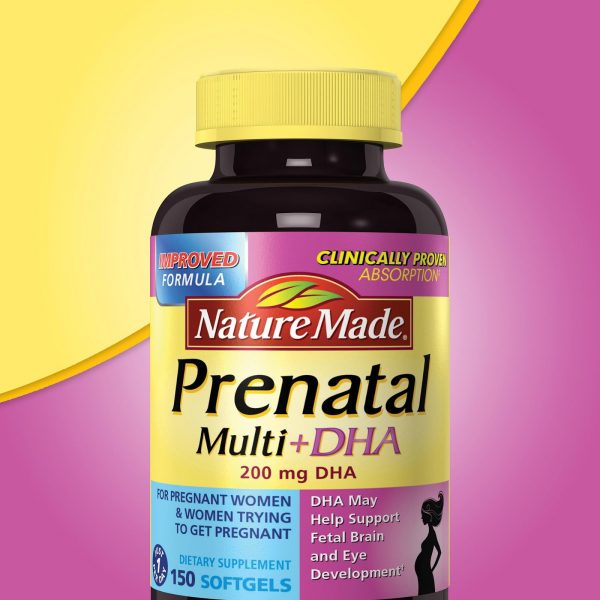 Nature Made Prenatal bổ sung hàm lượng DHA lên tới 200mg hỗ trợ sự phát triển não bộ và mắt của thai nhi