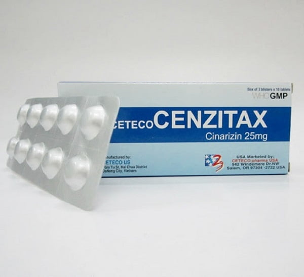 Thuốc uống chống say xe Ceteco Cenzitax một sản phẩm của Dược Trung Ương 3 hiệu quả nhanh chóng lâu dài