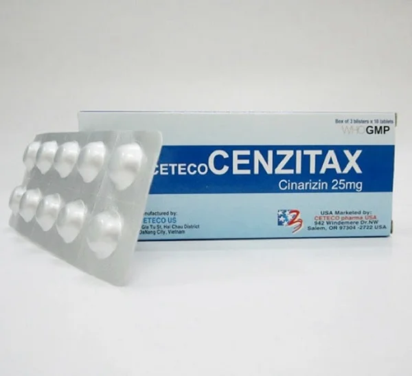 Thuốc uống chống say xe Ceteco Cenzitax một sản phẩm của Dược Trung Ương 3 hiệu quả nhanh chóng lâu dài