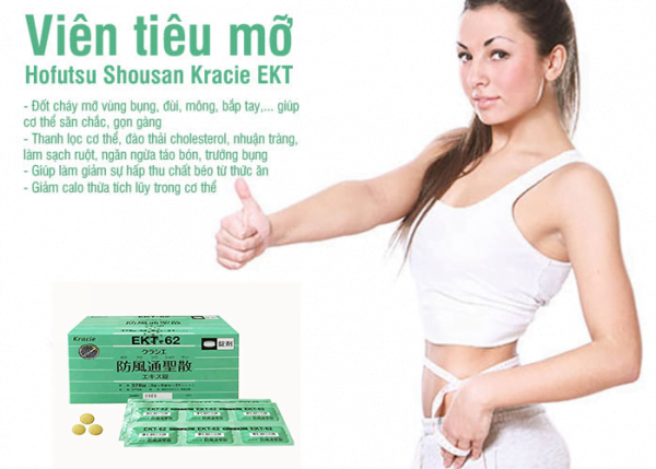 Thuốc uống giảm cân Hofutsu Shousan Kracie Ekt 62 có nguồn gốc từ Nhật Bản