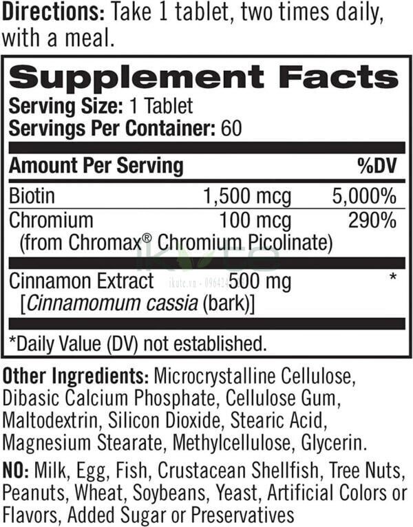 Natrol Cinnamon Biotin Chromium 5 ikute.vn