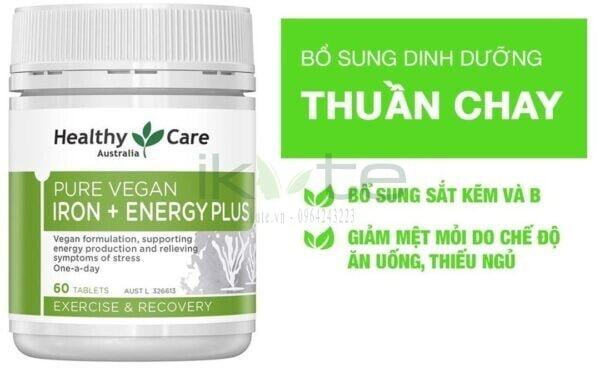 Healthy Care Pure Vegan Iron Energy Plus ikute.vn